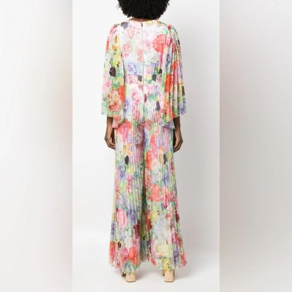 Alice + Olivia Bennet Jumpsuit Open Back in Dawn Floral